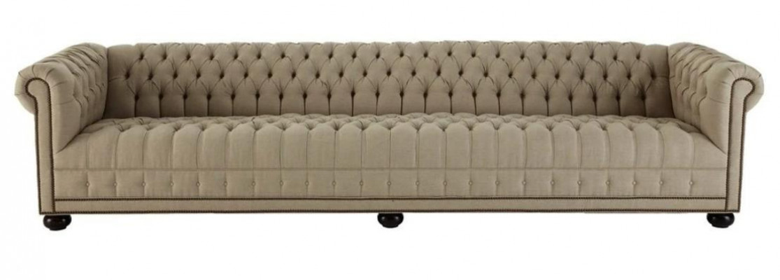 Creme Chesterfield Wohnzimmer Viersitzer Design Couchen Sofa Möbel Stoff Sofas