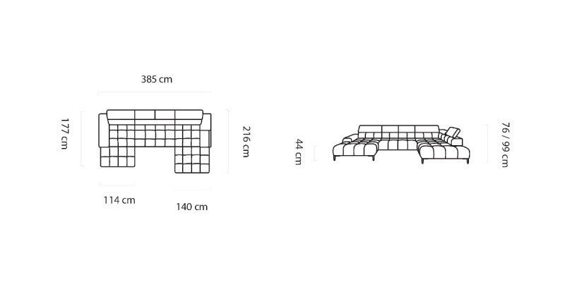 Stoff U-Form Couch Wohnlandschaft Ecksofa Bettfunktion Modern Design Sofa Textil