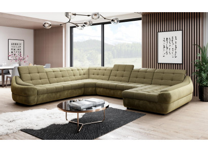 Sofa Couch Polster Garnitur Wohnlandschaft Design Ecksofa Textil Neu U Form neu