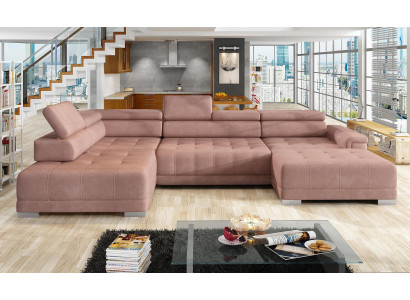 Ecksofa U Form Sofa Wohnlandschaft Design Stoff Sofas Bettunktion Schlaf Couch
