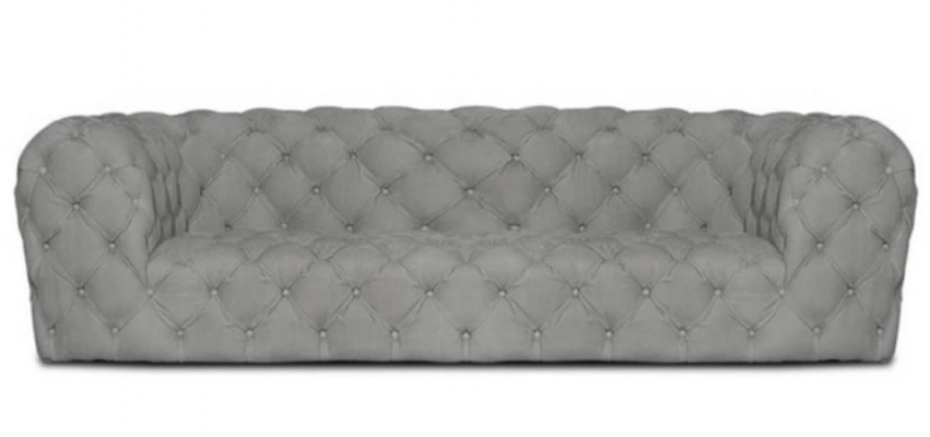 Grau Chesterfield Wohnzimmer Modern Design Couchen Sofa Möbel Stoff Big xxl Neu