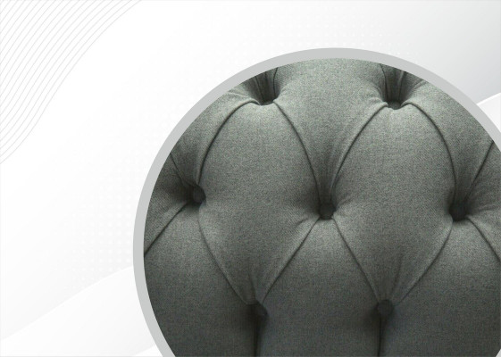 Chesterfield 4 Sitzer Grau Stoff Wohnzimmer Design Polster Sofa Big Textil Möbel