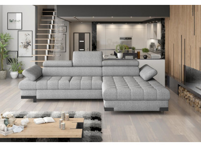 Design Ecksofa L-form Bettfunktion Couch Leder Textil Sofa Multifunktion Stoff