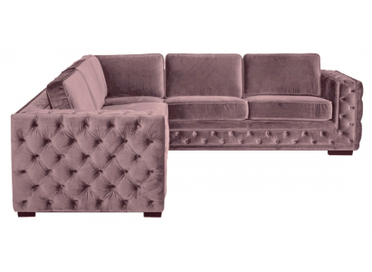 Ecksofa Rosa Samt Wohnlandschaft Couch Eckgarnitur Polster Altrosa Möbel Design