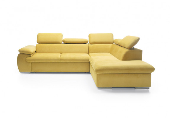 Design Ecksofa L-Form Sofa Couch Polster Schlafsofa Textil Bettfunktion Schlaf