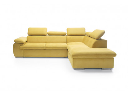 Design Ecksofa L-Form Sofa Couch Polster Schlafsofa Textil Bettfunktion Schlaf