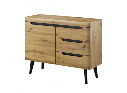 Moderne Holz Kommode 107cm Sideboard XXL Low Boards Wohnzimmerschrank Kommoden