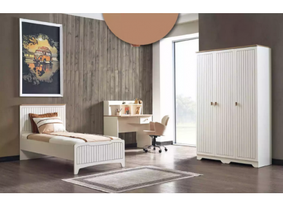 Modern Komplett Jugendzimmer Luxus Kinderzimmer Set 3tlg Weiß