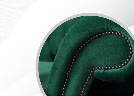 Chesterfield 3 Sitzer Grün Wohnzimmer Modern Design Couchen Sofa Original Textil
