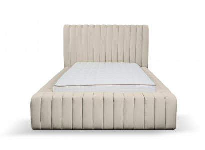 Luxus Schlafzimmer Bett Doppelbett Holz Polster Betten Bettrahmen beige