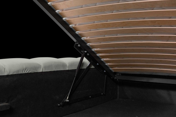 Luxus Bettrahmen 180x200 cm Farbe Grau Kopfteil Betten Schlafzimmer Möbel