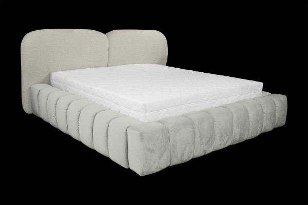 Luxus Bettrahmen 180x200 cm Farbe Grau Kopfteil Betten Schlafzimmer Möbel