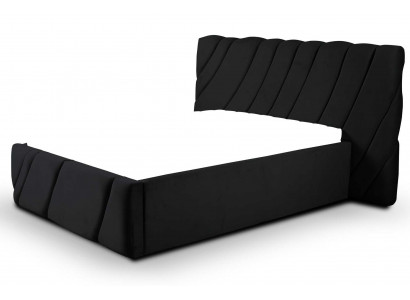 Luxus Schlafzimmer Bett Doppelbett Schwarz Holz Polster Betten Bettrahmen