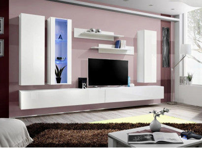 Wohnzimmermöbel Designer Weiß Wohnwand TV Ständer Sideboard Modern Wandschrank