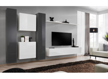 Wohnzimmermöbel Weiß Wohnwand Designer Möbel Komplette Set 6tlg Neu