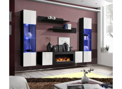 Luxus Wohnwand Wohnzimmer Modern Designer Hänge Vitrine Sideboard Einrichtung