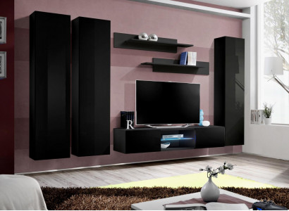Wohnzimmer Wohnwand TV Ständer Sideboard Holz Wandschrank Designer Einrichtung