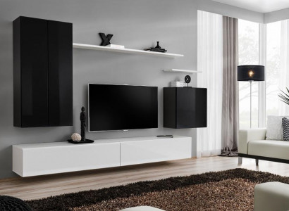 Wohnzimmermöbel Design Wohnwand Wandregal Luxus Weiß Wandschrank Neu