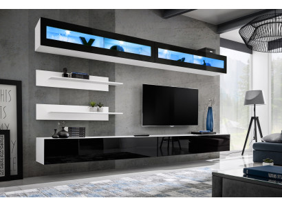 Wohnwand Set 6 tlg Luxus Wohnzimmer TV-Ständer Wand Regal Design Einrichtung