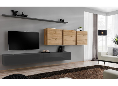 Designer Sideboard Holzmöbel Komplett 7tlg Wandschrank Wohnzimmermöbel