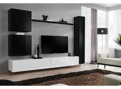 Holzmöbel Wohnwand Modernes Schwarz Möbel TV-Ständer Einrichtung Sideboard