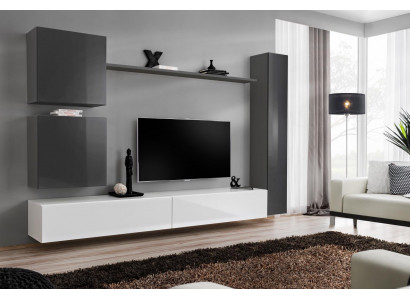 Grau Wandschrank Holzmöbel Modernes Schrank Sideboard Wandschrank Neu