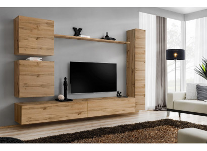 Wandschrank Modern Wohnwand Braun Holzmöbel Wohnzimmermöbel Designer