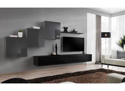 Moderne Schwarz TV Ständer Wohnwand Wohnzimmermöbel Schränke Möbel Neu