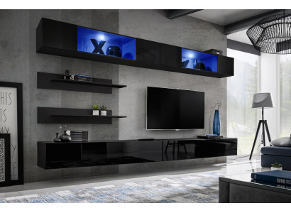 Wohnzimmermöbel Set Wohnzimmer TV-Ständer Wandschrank 6tlg. Wohnwand Einrichtung