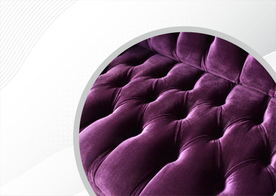 Chesterfield 3Sitzer Violett Stoff Design Couchen Polster Sofa Sofas Neu Textil