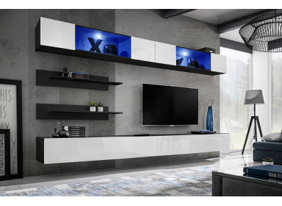 Holzmöbel Wohnwand 2x Wandschrank Wandregale Design Set Einrichtung