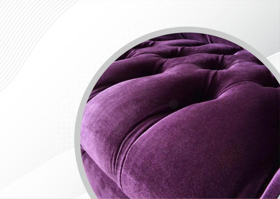 Chesterfield 3Sitzer Violett Stoff Design Couchen Polster Sofa Sofas Neu Textil