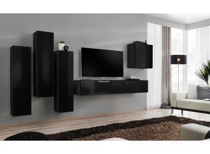 Wohnwand Set 5tlg. TV-Ständer Wohnzimmer rtv Wandschrank Garnitur Gruppe Neu