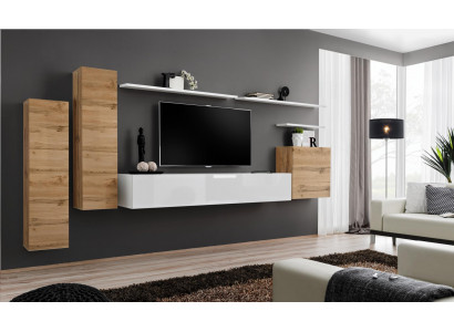 Wohnwand Wohnzimmer Set 7tlg TV Ständer Neu Regal Luxus Modern Design Möbel