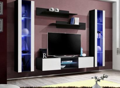 Wohnzimmermöbel Designer Wohnwand Hänge Vitrine V-Ständer Neu Einrichtung