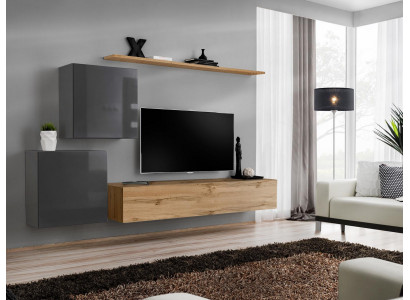 Wohnzimmer Möbel Set Wohnwand TV-Ständer Sideboard Regal Holz Luxus Wandschrank