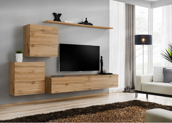 Wohnwand TV-Ständer Wohnzimmer Set 4tlg Wohnmöbel Modern Wohnzimmer Holz