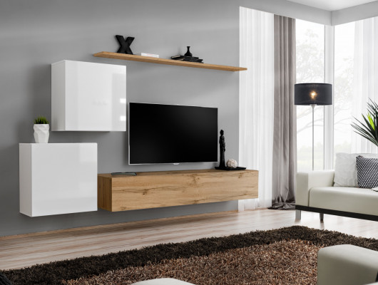 Moderne Wohnwand Wohnzimmer Designer Sideboard TV Ständer 4tlg. Neu