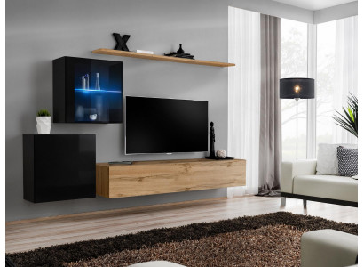 Hochglanz Wandschrank Wohnwand Designer Luxus Garnitur Wand Regal Möbel