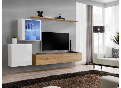 Wohnwand 260 cm Luxus Wand Schrank Wohnzimmermöbel Regale Einrichtung Modern