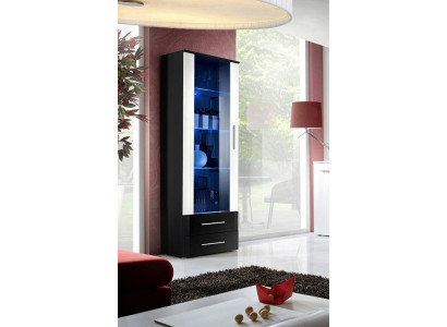 Designer Wohnzimmer Möbel Holz Vitrinen Glas Regal Schrank Schwarz Einrichtung