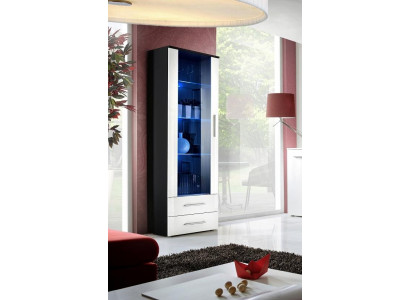 Designer Schwarz Vitrine Regal Holz Schrank Wohnzimmer Einrichtung Modern