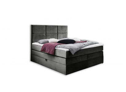 Graue schicke Doppelschlafzimmer Holzmöbel Design elegante Polsterung Stoff