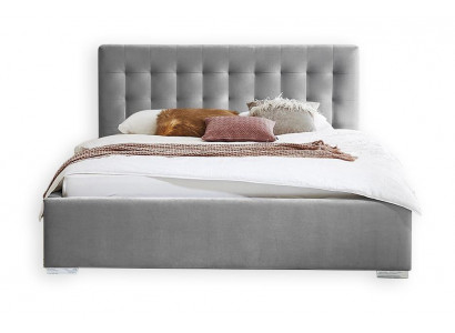 Holzmöbel doppeltes graues Schlafzimmer Design eleganter Stoff klassische Möbel-