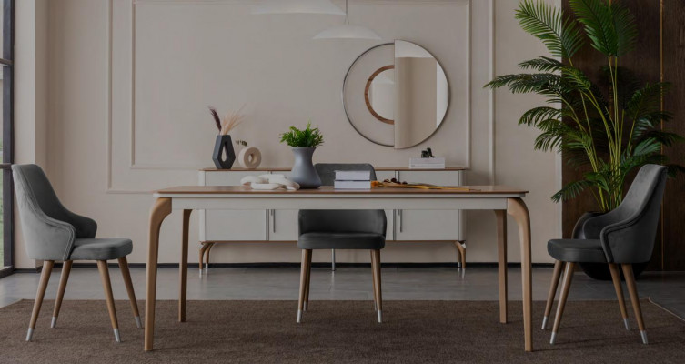 Komplett Set Esstisch 4x Stühle Esszimmer Set Ess Gruppe Holz Tisch Tische 5tlg