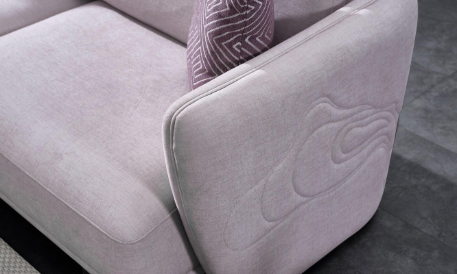 Stoffsofas Sofagarnitur Große Wohnlandschaft Rosa Set 3tlg Sofa Modern