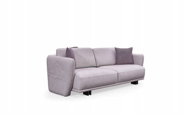 Dreisitzer Couch Sofa 3 Sitzer Grau Stoff Stoffsofa Polstersofa Design