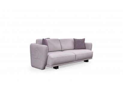 Dreisitzer Couch Sofa 3 Sitzer Grau Stoff Stoffsofa Polstersofa Design