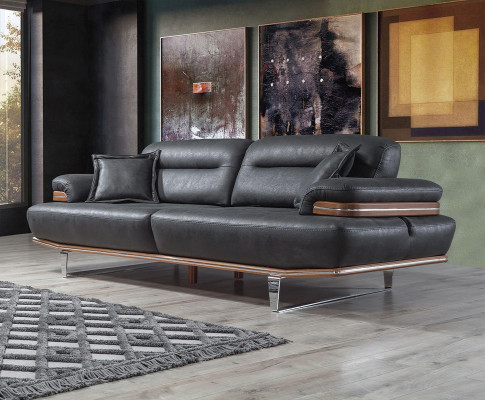 Designer Wohnzimmer Set 3tlg Dreisitzer Sofa Einrichtung Modern Sessel
