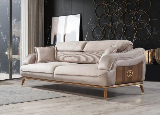 Wohnzimmer Set Luxus Sofa Dreisitzer Einrichtung Polster Möbel Sessel Textil